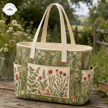 Multiple Pockets Quilted Tote Bag