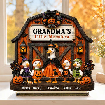 Trending Grandma Goose - Personalized 2-Layered Wooden Plaque - Fall Season Halloween Decoration