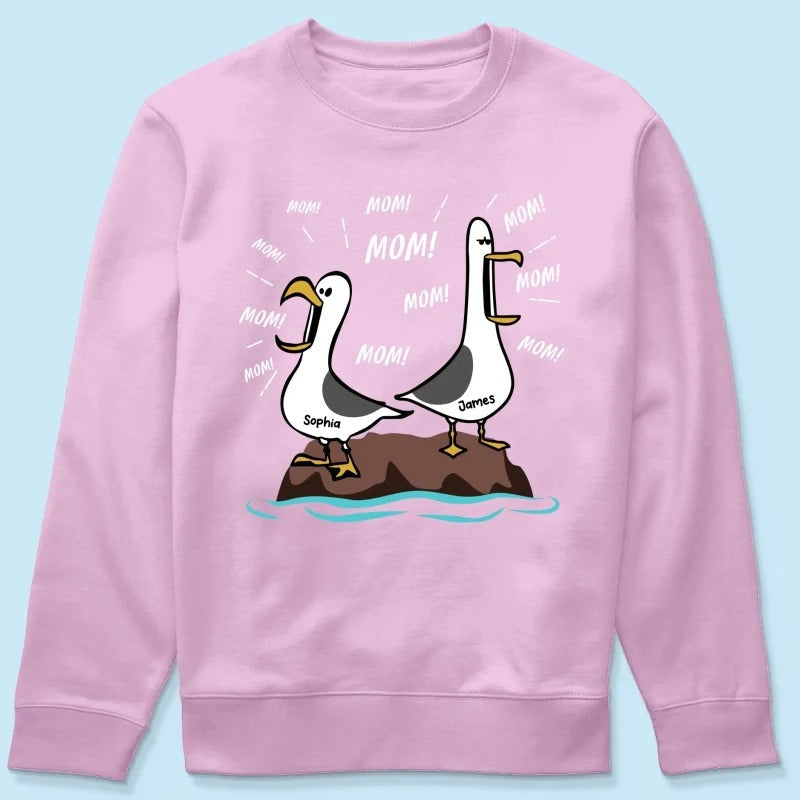 Seagull Mom Mom Mom Custom Name - Personalized Shirt - Funny Mother's Day Gift For Mom