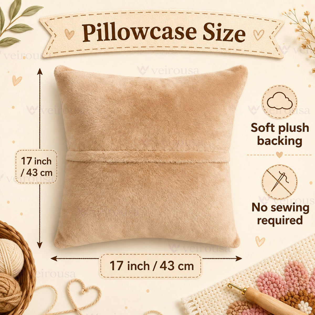 Highland Cow Family Latch Hook Pillow Kit