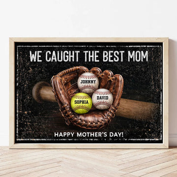 We Caught The Best Mom - Personalized Poster - Heartfelt Mother's Day Gift for Mom, Wife