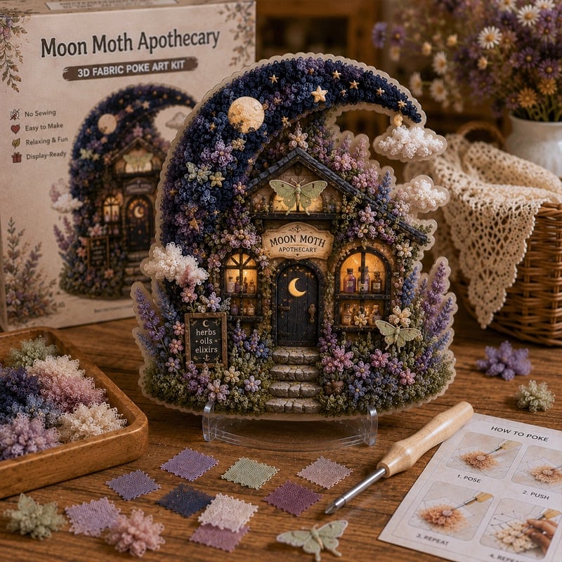 🏡 3D Seamless Textile Art Kit Fairy Village ✨