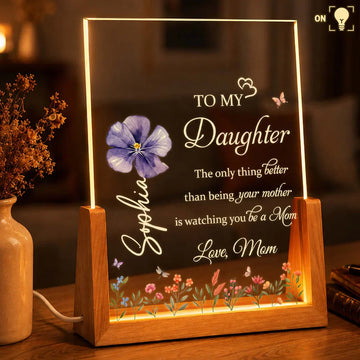To My Daughter, Personalized Acrylic Night Light, Gift For New Moms