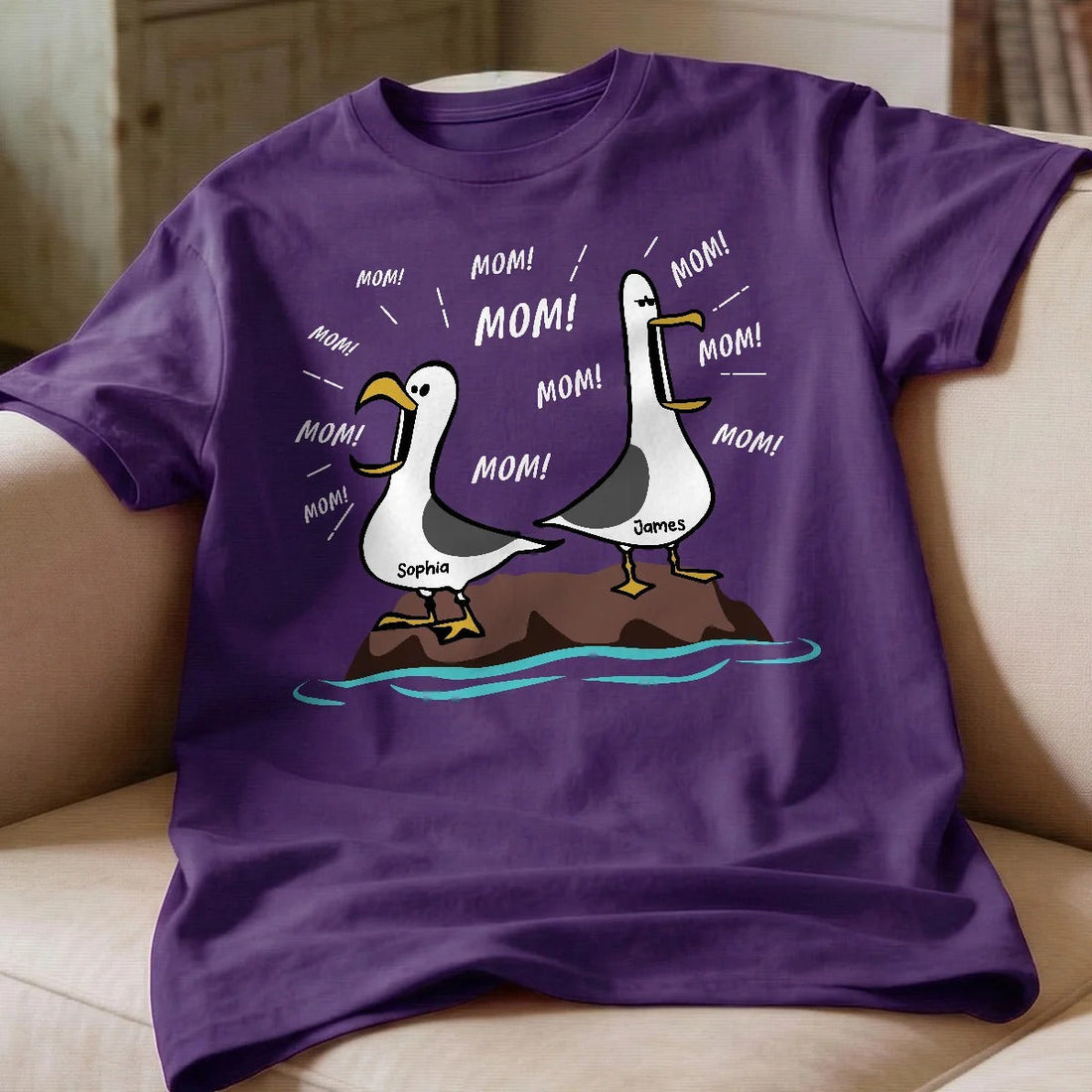 Seagull Mom Mom Mom Custom Name - Personalized Shirt - Funny Mother's Day Gift For Mom