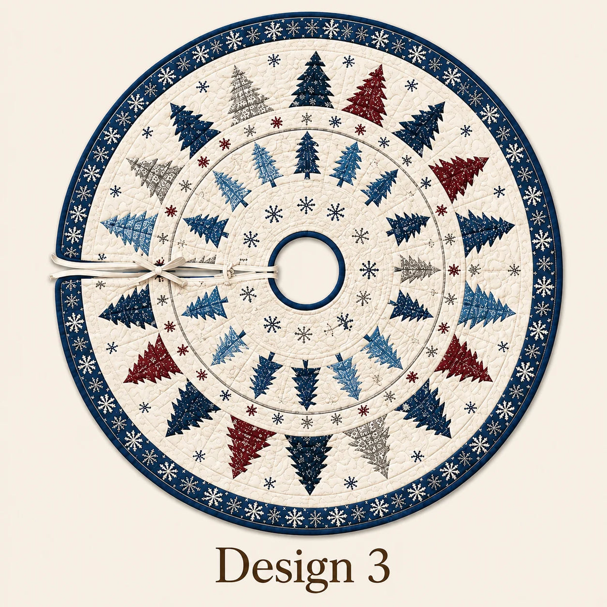 Quilted Christmas Tree Skirt, Patchwork Pine Tree Skirt, Farmhouse Holiday Decor, Rustic Christmas Tree Mat