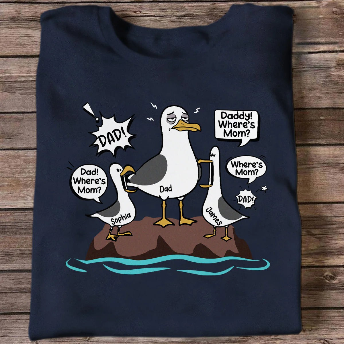 Seagull Mom Mom Mom Custom Name - Personalized Shirt - Funny Mother's Day Gift For Mom