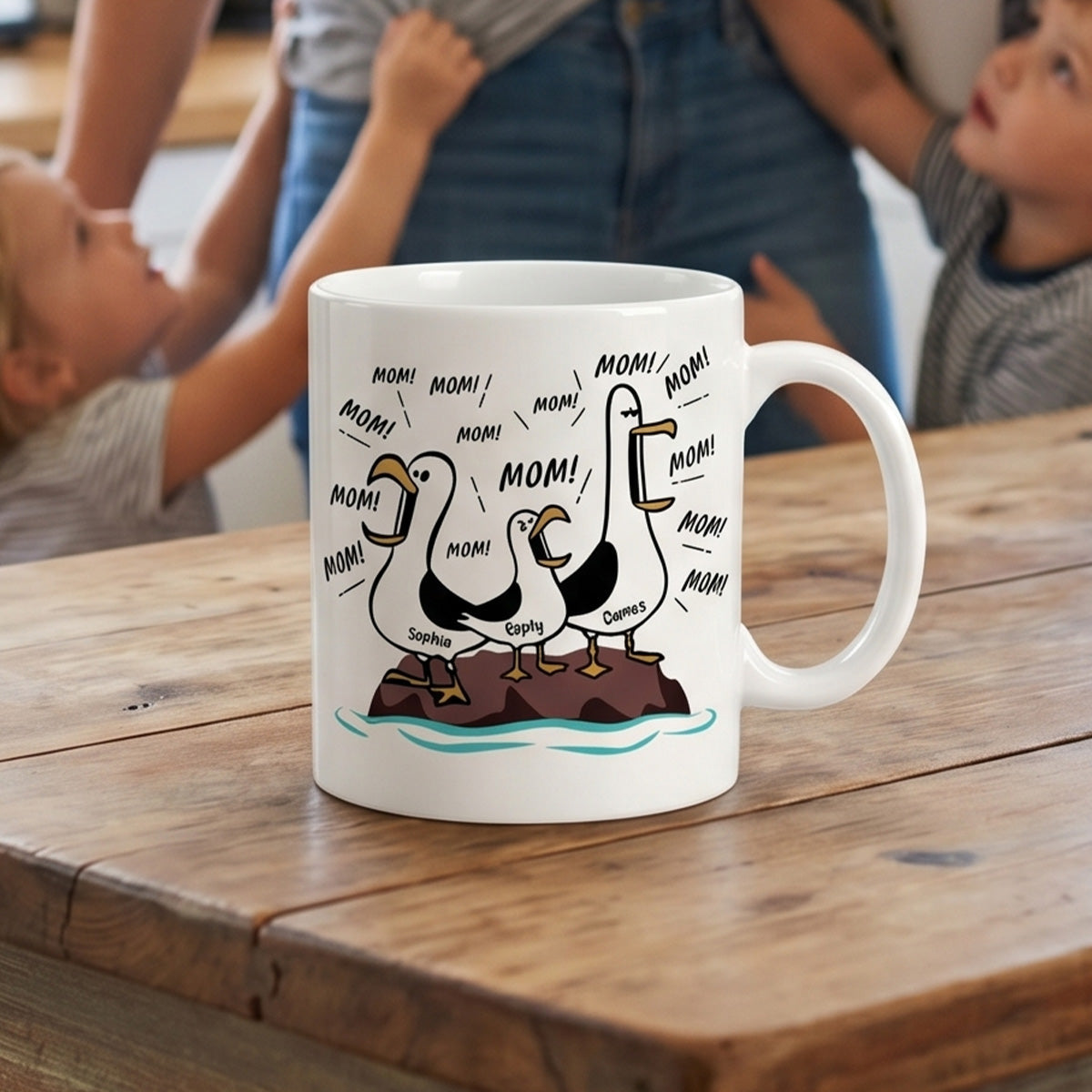 Dinhanh- Silence Is Golden Unless You Have Kids Seagull Mom Mom Mom - Personalized Mug - Funny Mother's Day Gift For Mom
