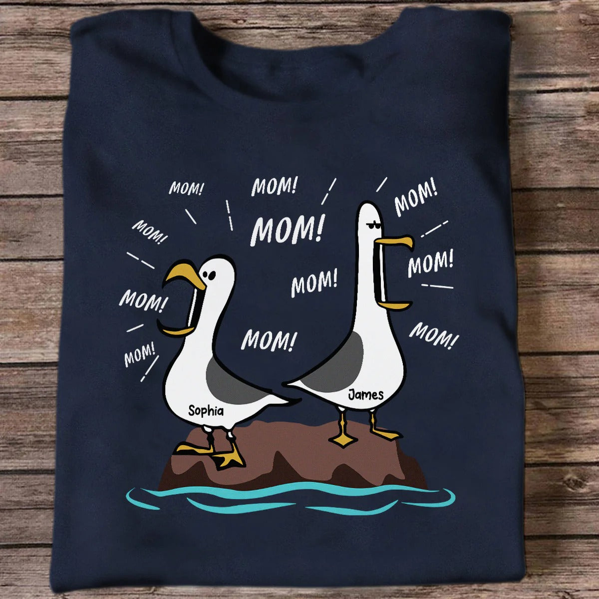 Seagull Mom Mom Mom Custom Name - Personalized Shirt - Funny Mother's Day Gift For Mom