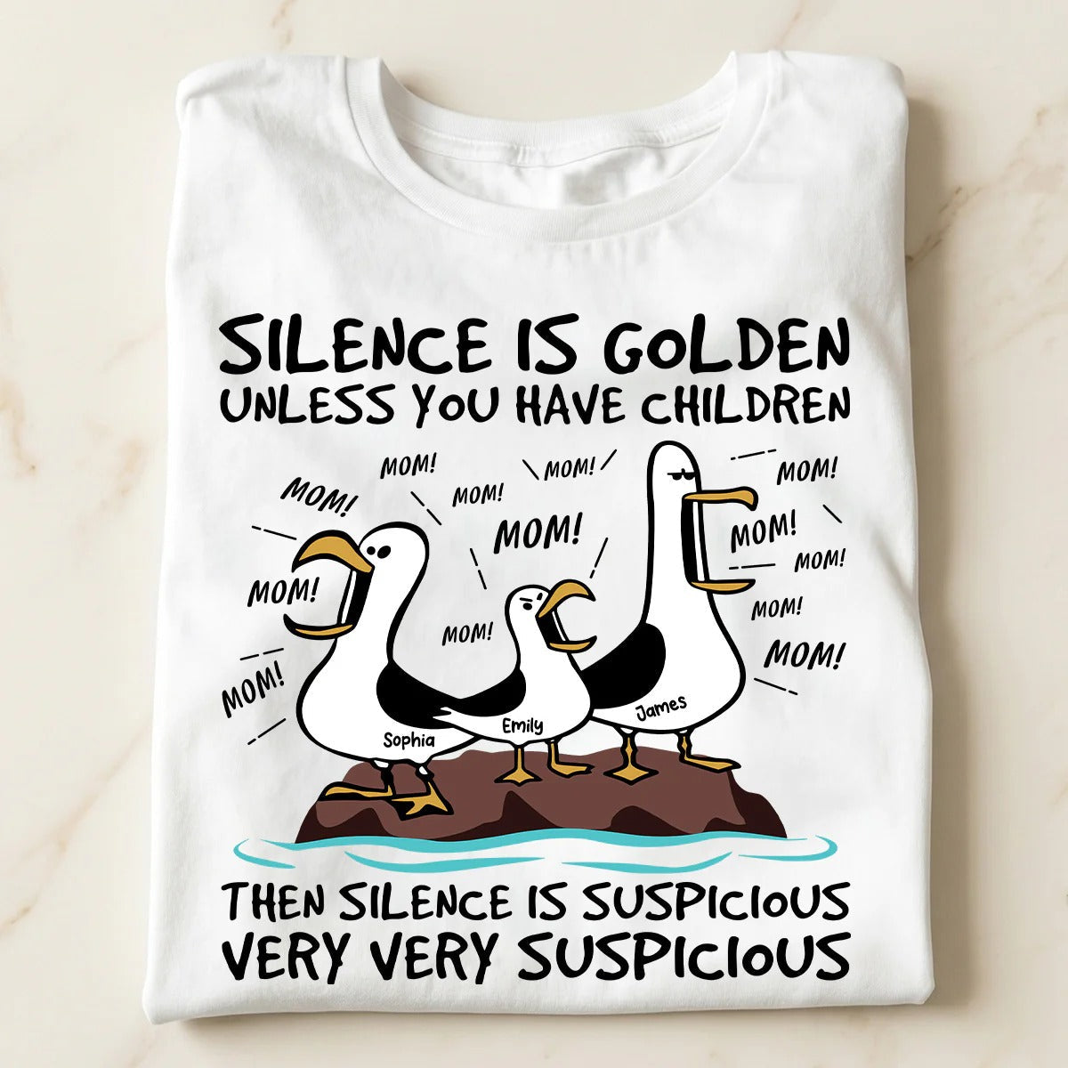 Seagull Mom Mom Mom Custom Name - Personalized Shirt - Funny Mother's Day Gift For Mom