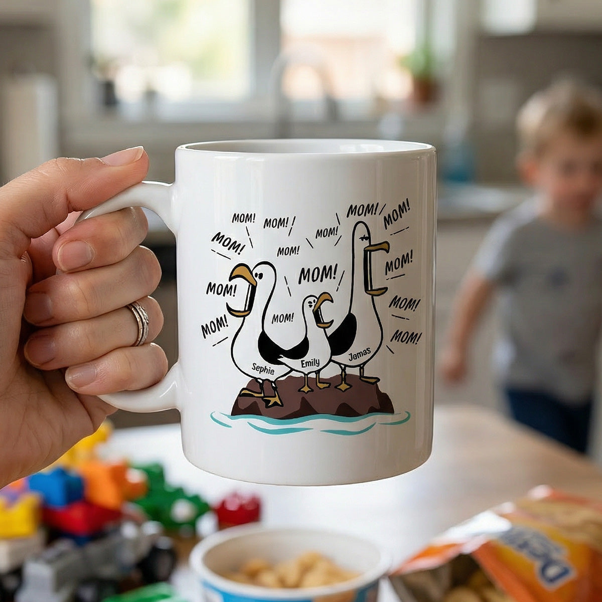 Dinhanh- Silence Is Golden Unless You Have Kids Seagull Mom Mom Mom - Personalized Mug - Funny Mother's Day Gift For Mom