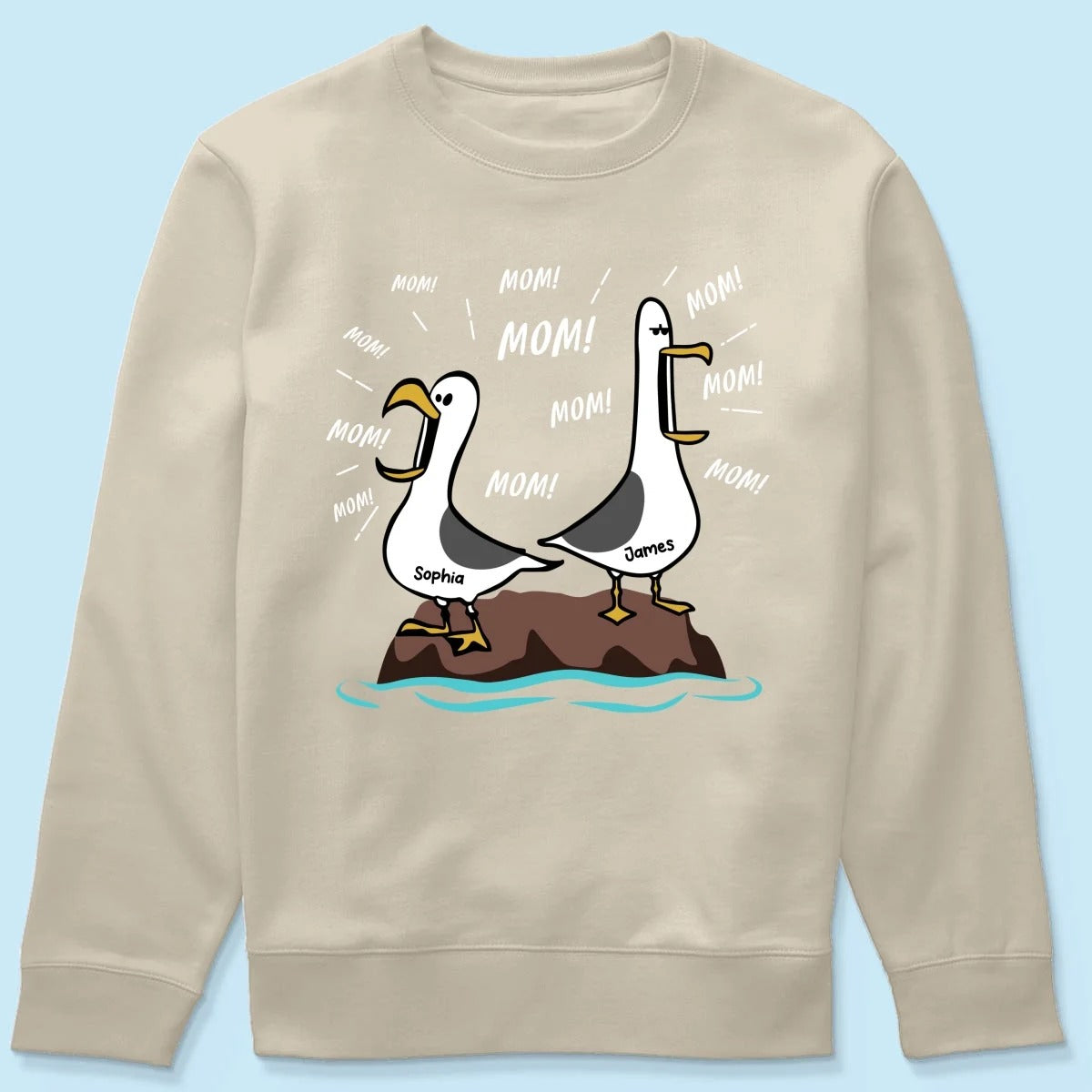 Seagull Mom Mom Mom Custom Name - Personalized Shirt - Funny Mother's Day Gift For Mom