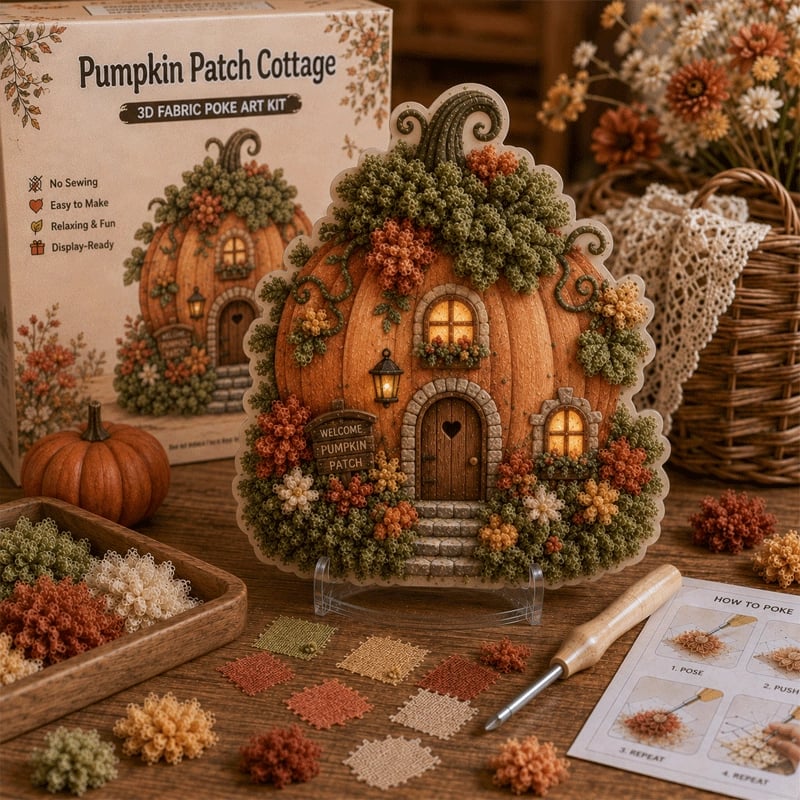 🏡 3D Seamless Textile Art Kit Fairy Village ✨