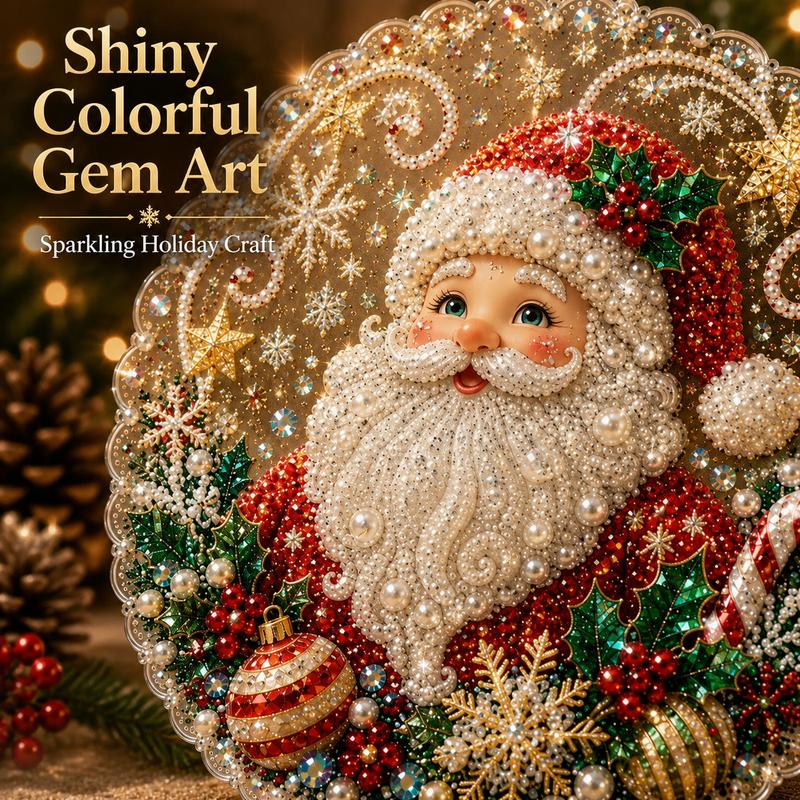 20X20CM Diamond Painting 3d Mixed-sized Pearl Beads Christmas Pearl Suncatcher Kit For Diy Craft Metal Chain Festive Wall Decor