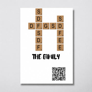 Family Crossword Art - Created In A Moment, Treasured Forever - Personalized Poster