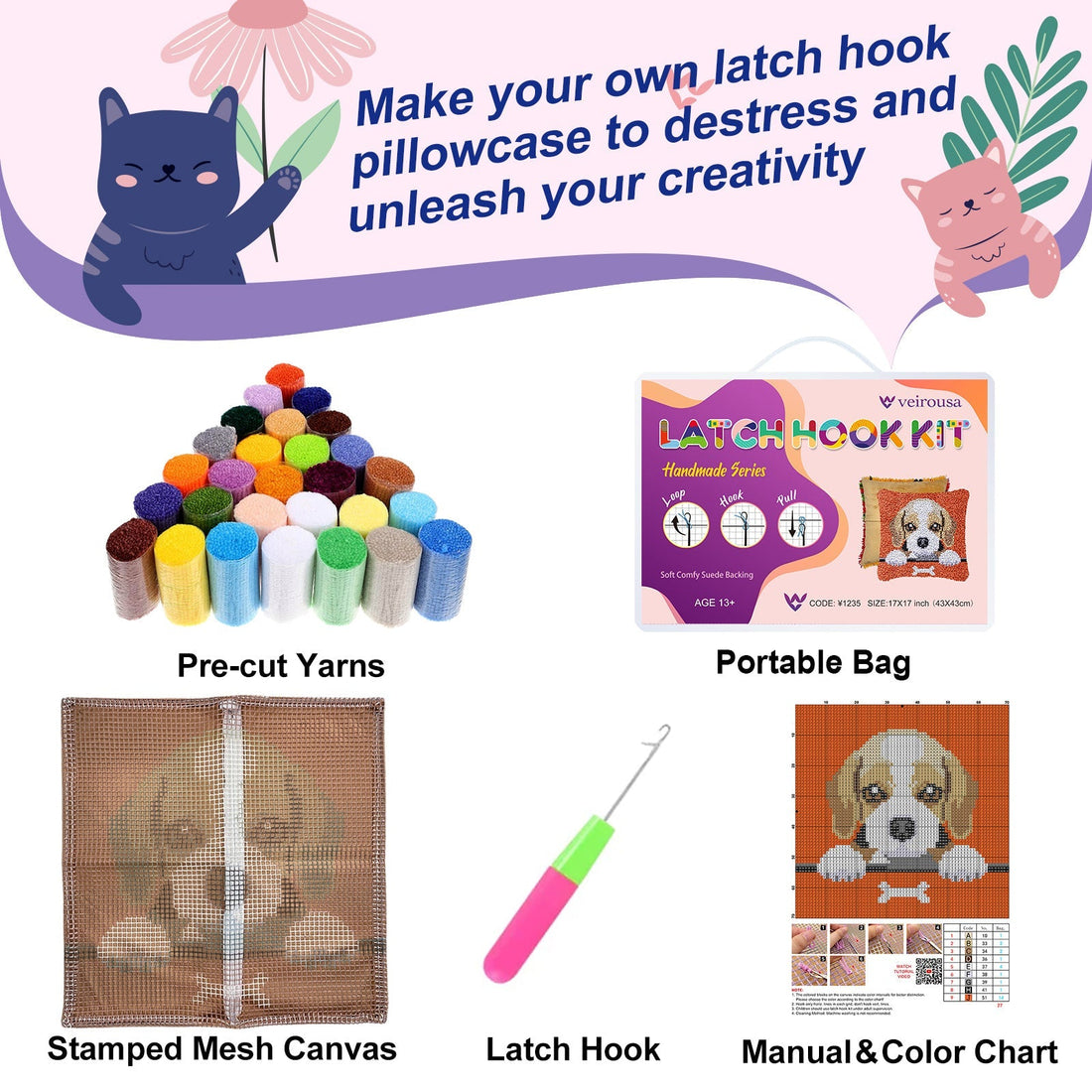 American Eagle Latch Hook Pillow Kit