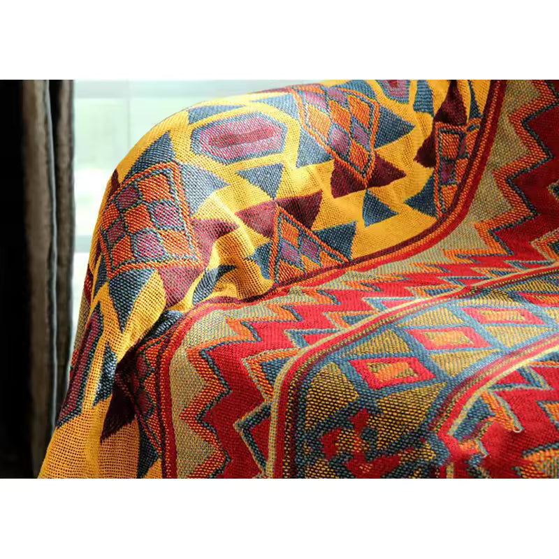 Boho Cotton Linen Woven Line Blanket Sofa Towel EM1