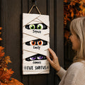 XH Mummy Family Peeking Eyes 2D Flat - Personalized Wood Sign - Funny Halloween Family Decoration