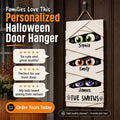 XH Mummy Family Peeking Eyes 2D Flat - Personalized Wood Sign - Funny Halloween Family Decoration