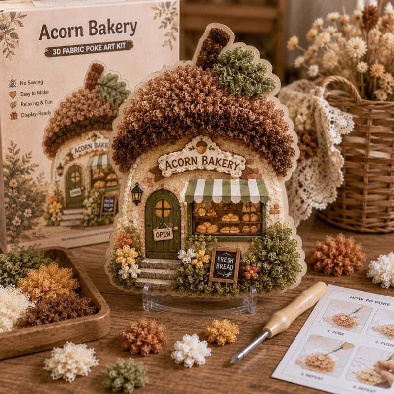 🏡 3D Seamless Textile Art Kit Fairy Village ✨