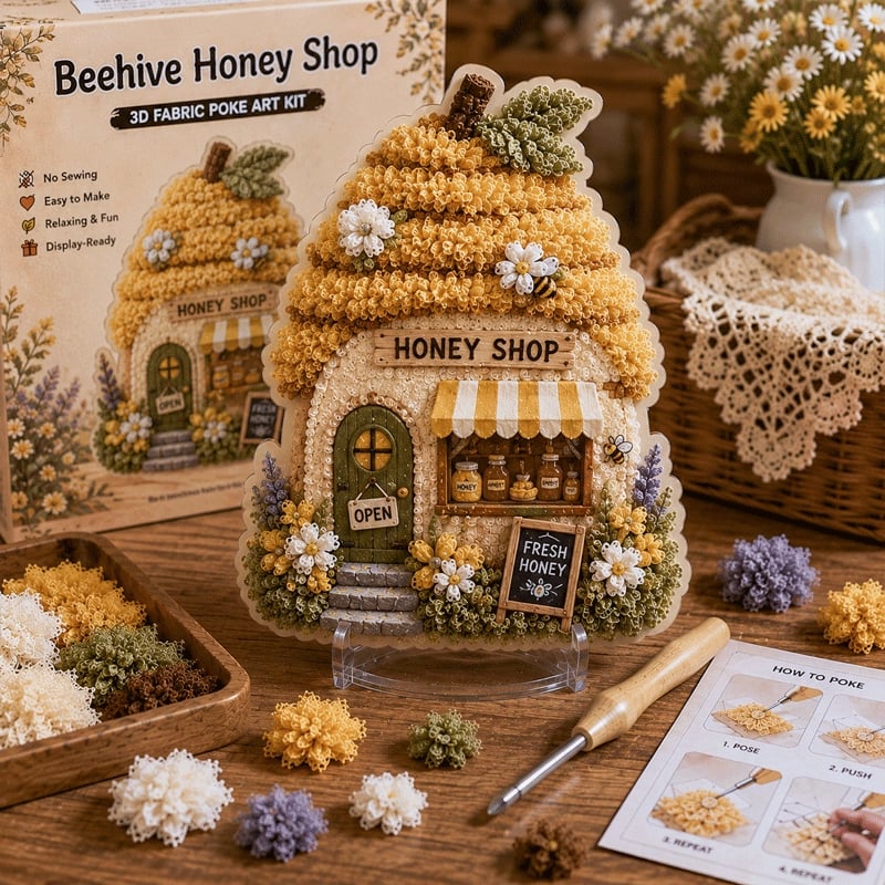 🏡 3D Seamless Textile Art Kit Fairy Village ✨