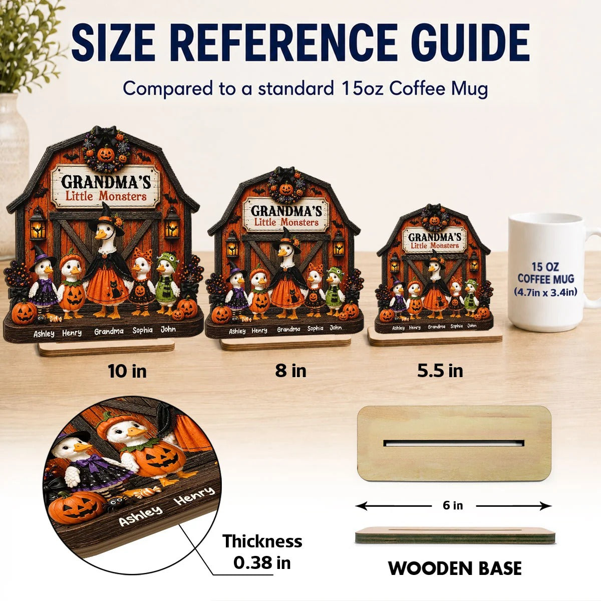Trending Grandma Goose - Personalized 2-Layered Wooden Plaque - Fall Season Halloween Decoration