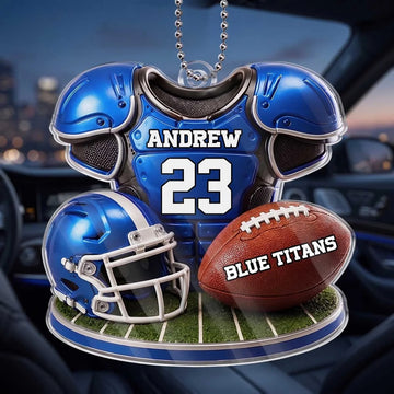 Personalized American Football Acrylic Car Ornament - Gifts For American Football Lovers