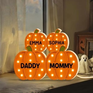 Personalized Our Little Pumpkins Halloween LED Light Box With Name Decor And Marquee Fall Texture Cozy Fall Vibe Home Decoration