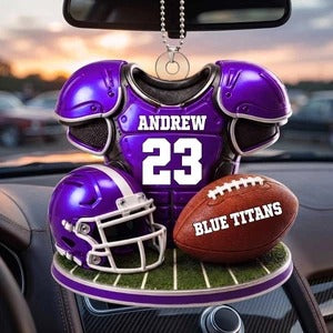 Personalized American Football Acrylic Car Ornament - Gifts For American Football Lovers