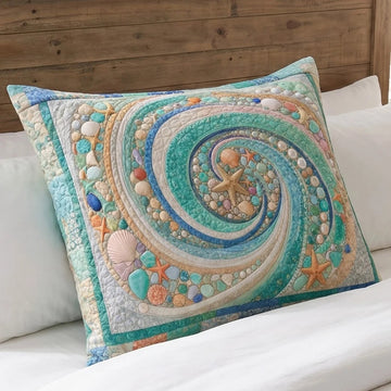 Coastal Whirl Quilted Bedding Pillow Case NCU0DV9776