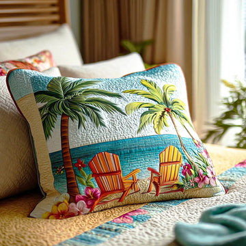 Palm Escape Quilted Bedding Pillow Case NCU0TD2601