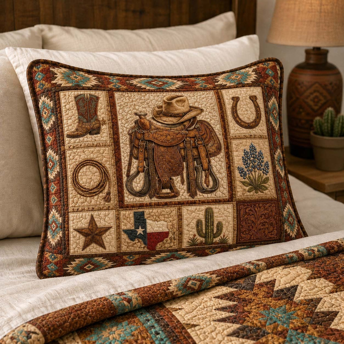 Cowboy Legacy Quilted Bedding Pillow Case NCU0QD035