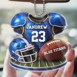 Personalized American Football Acrylic Car Ornament - Gifts For American Football Lovers