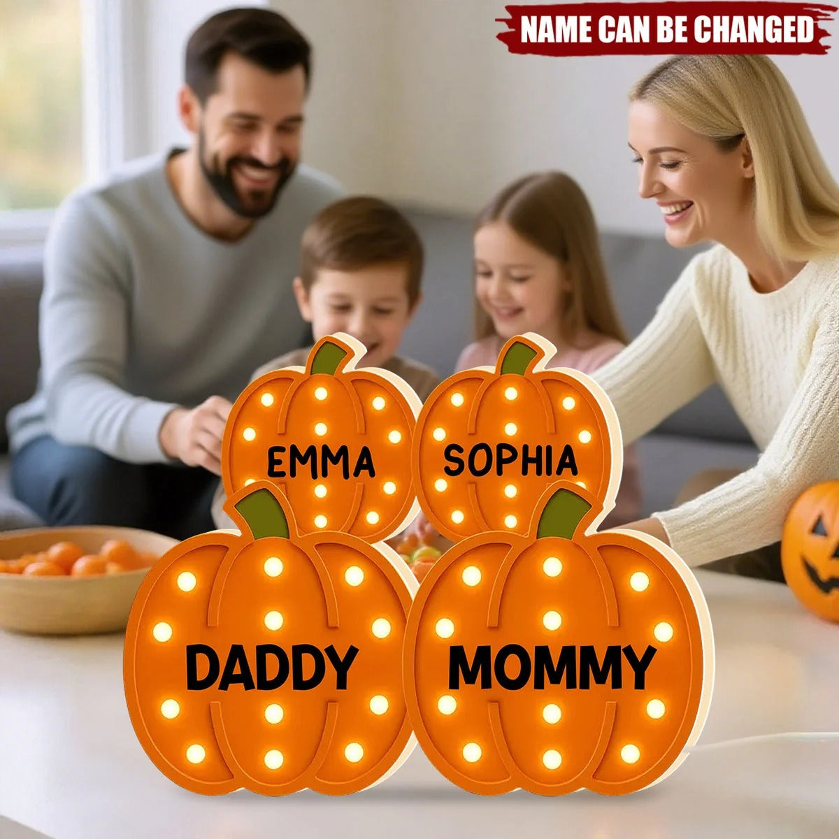 Personalized Our Little Pumpkins Halloween LED Light Box With Name Decor And Marquee Fall Texture Cozy Fall Vibe Home Decoration
