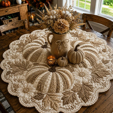 Country Harvest Harmony Custom Shape Quilted Table Topper SN0PT451