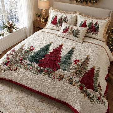 Christmas Tree Blessings 3-Piece Quilted Bedding Set SN0DV153