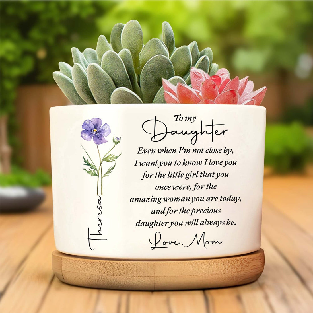 To My Daughter I Love You, Personalized Plant Pot, Gift For Daughter