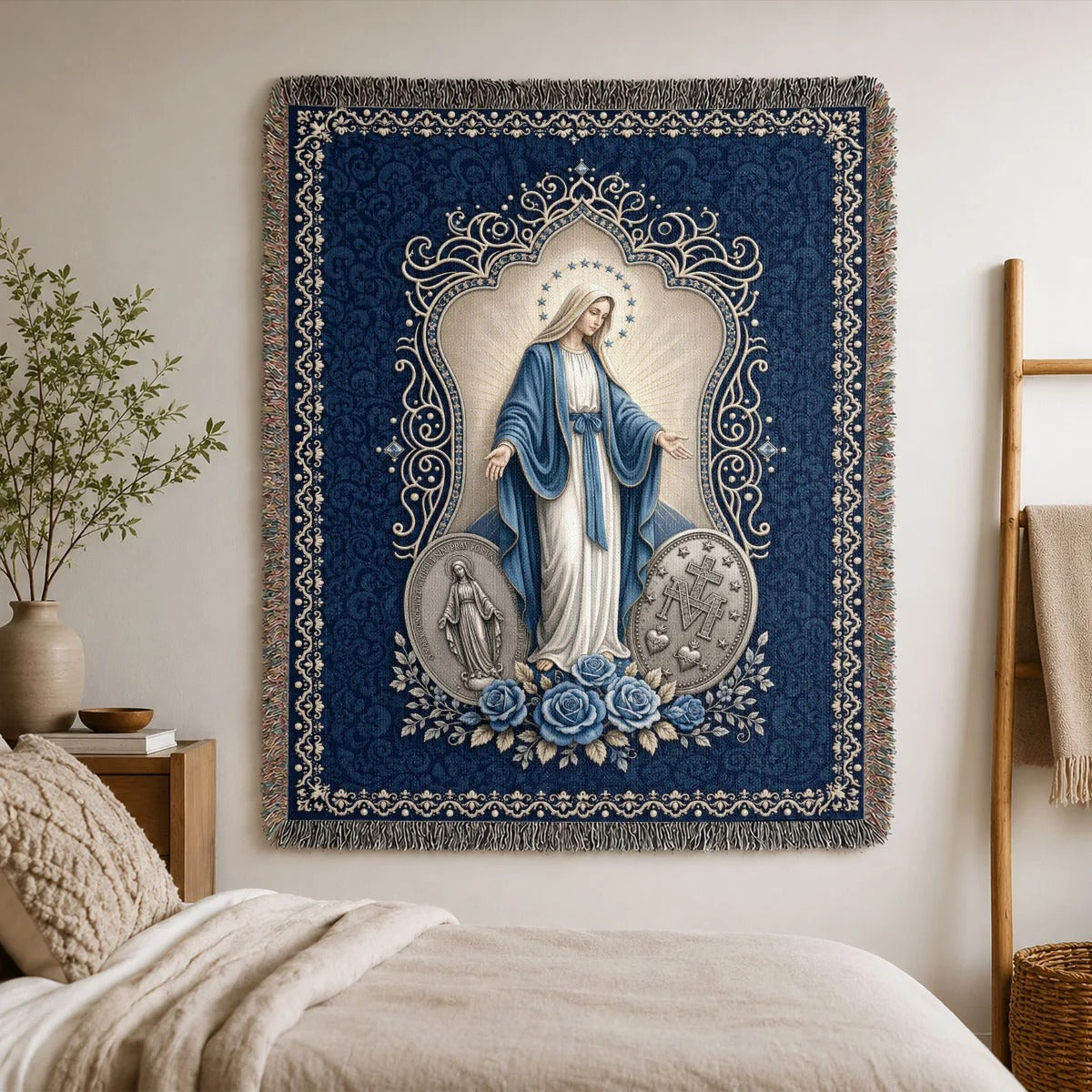 Our Lady Of The Miraculous Medal - Woven Blanket