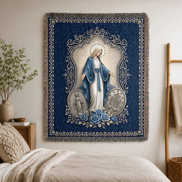 Our Lady Of The Miraculous Medal - Woven Blanket