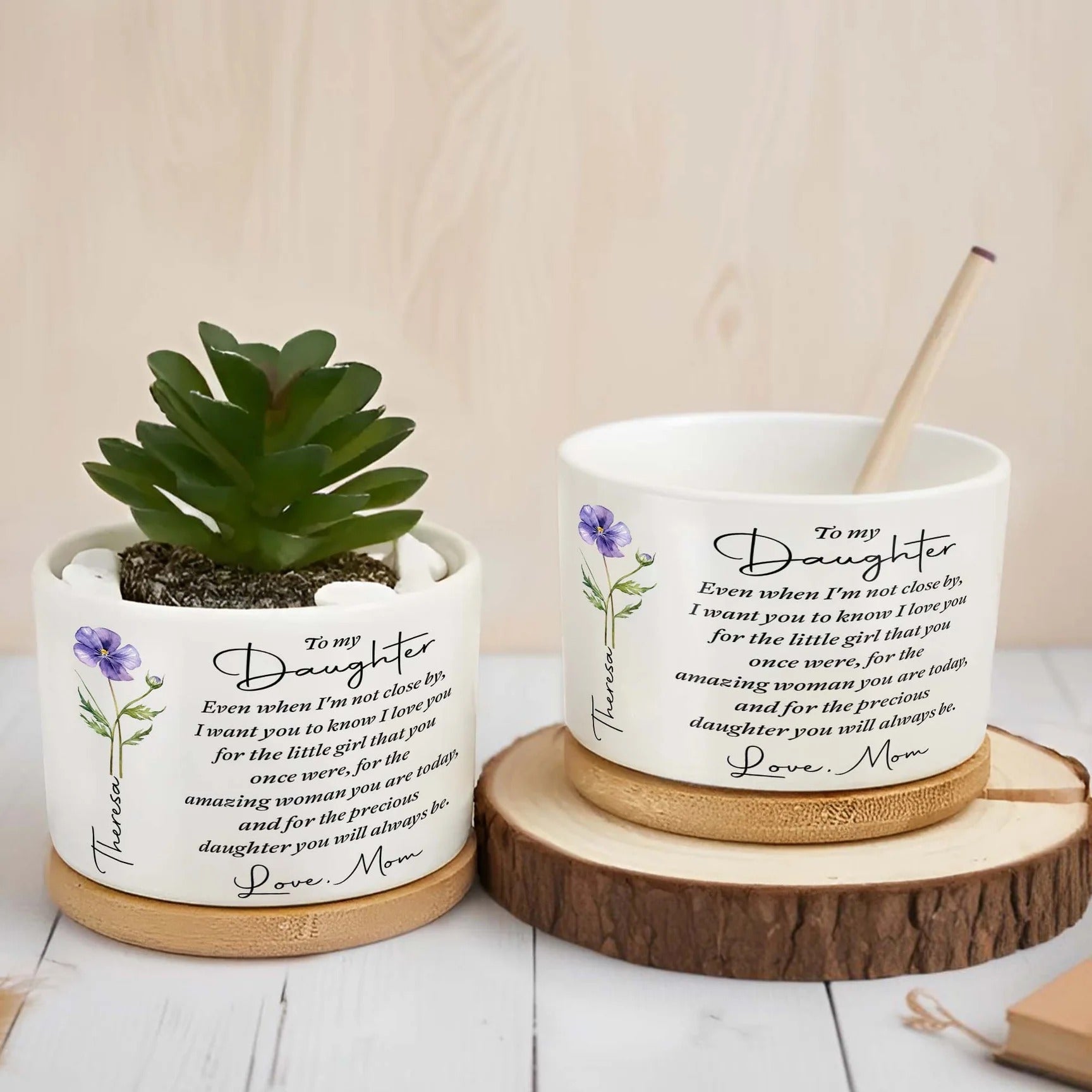 To My Daughter I Love You, Personalized Plant Pot, Gift For Daughter