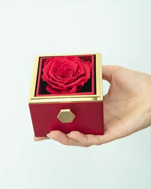 Eternal Rose Gift Box – Engraved Double Heart Necklace