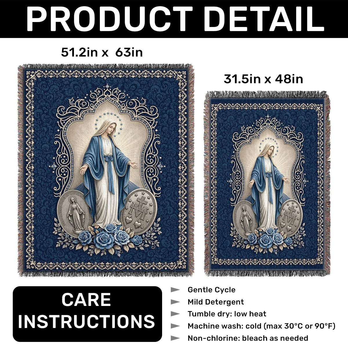 Our Lady Of The Miraculous Medal - Woven Blanket