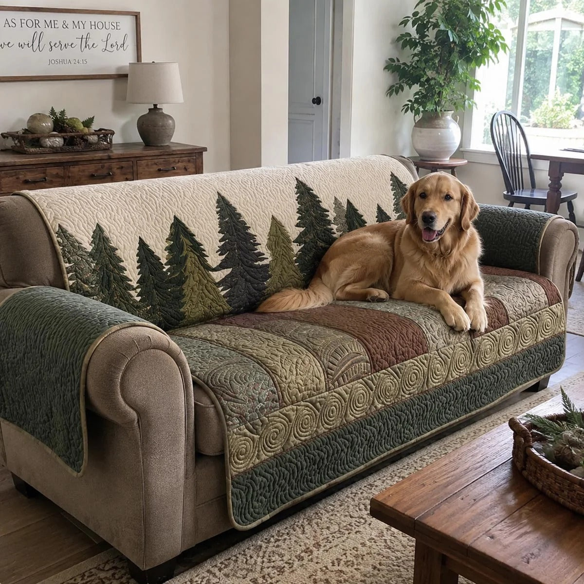 Quiet Forest Quilted Sofa Cover NCU0DV1440