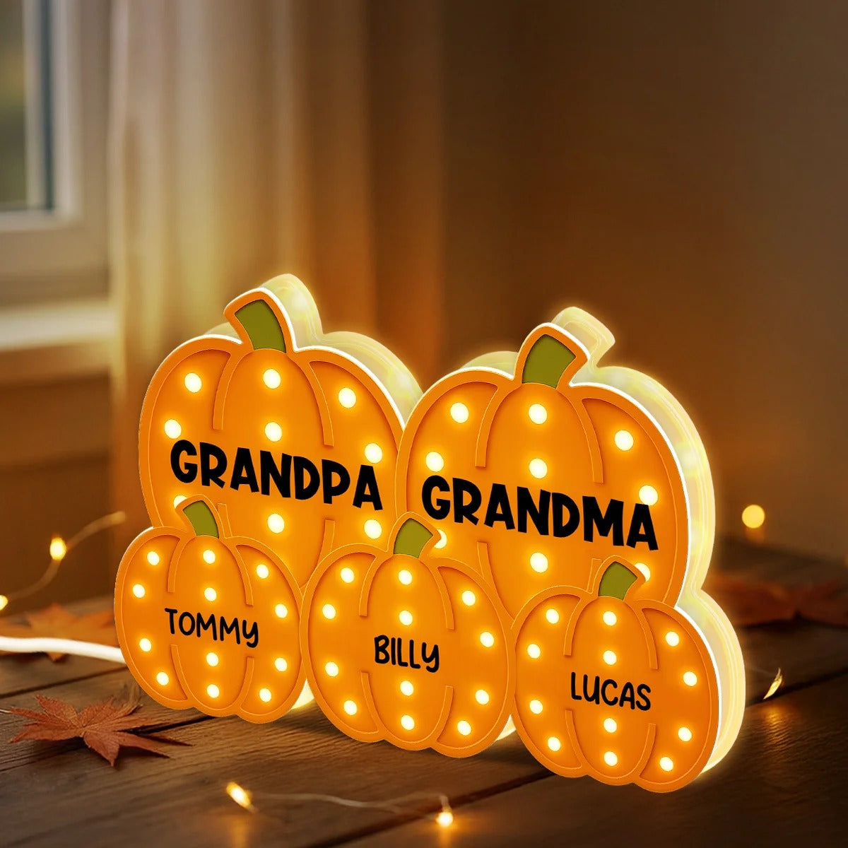 Cozy Fall Grandma Pumpkin Patch - Personalized Light Box - Fall Decor For Grandma