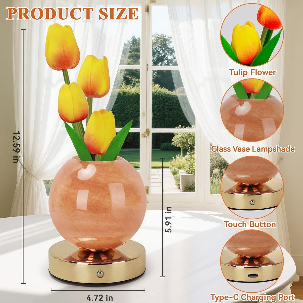 Tulip Table Lamp - LED Flower Bedside Romantic Night Light