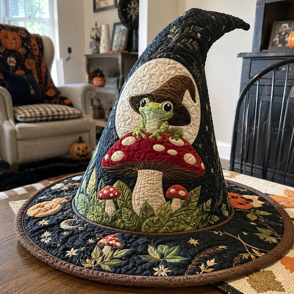 Midnight Raven Quilted Witch Hat