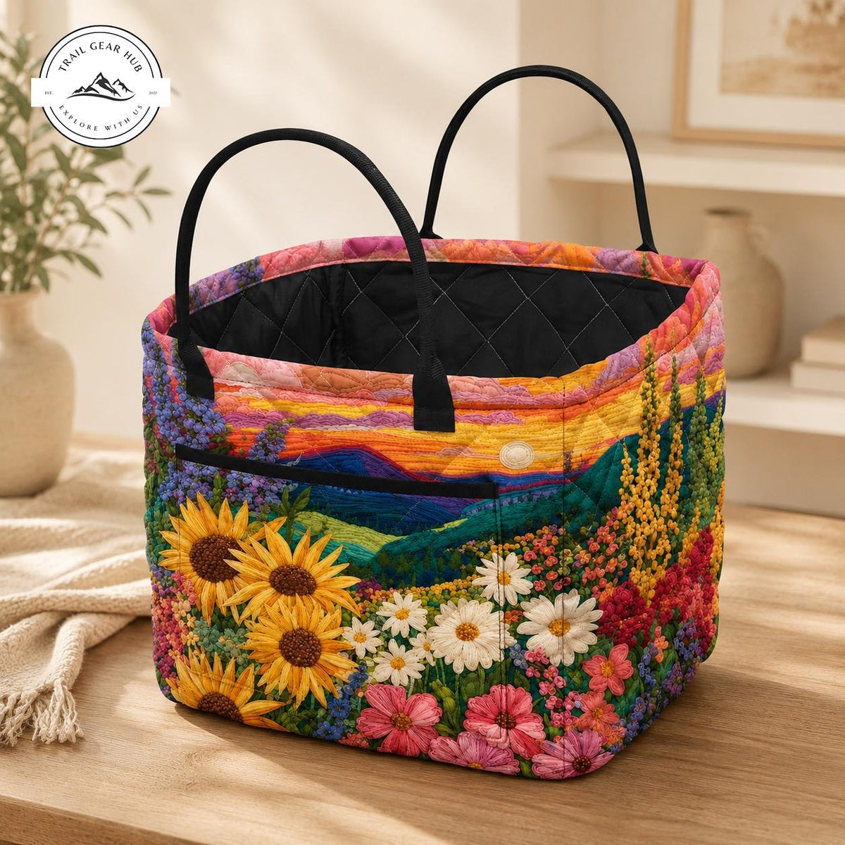 Floral Quilted Storage Basket TG19