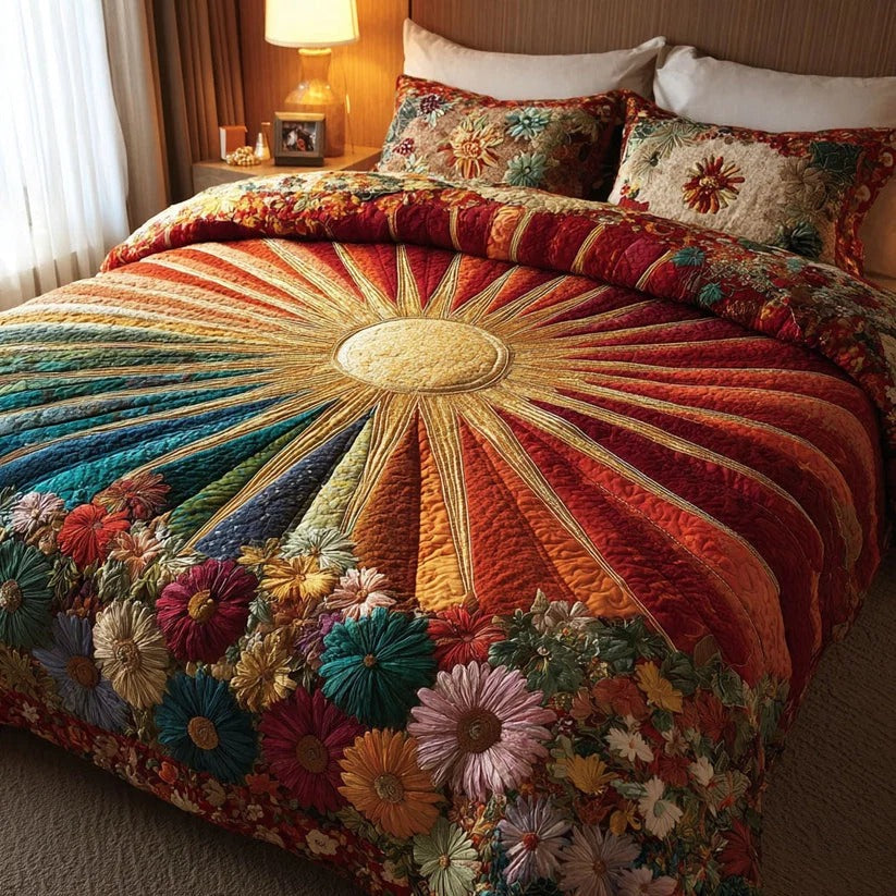 Meadow Bloom Quilted Bedding Set QV21
