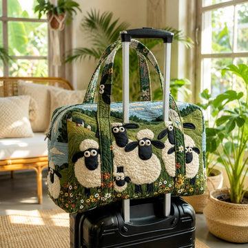 Cute Sheep Quilted Travel Bag with Trolley Sleeve LD12