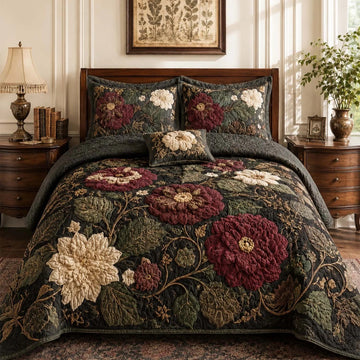 Heritage Country Floral Quilted Bedding Set QV105