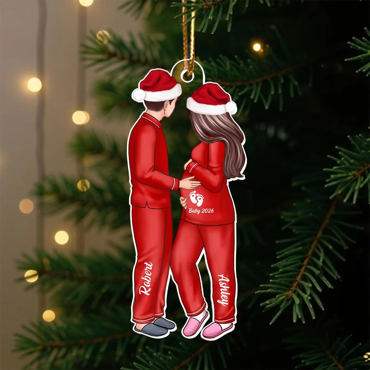 Expecting Parents Christmas Pregnancy - Personalized Acrylic Ornament